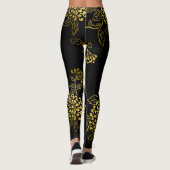 Jede Farbe mit Gold Chrysanthemum Leggings (Rückseite)