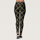Jede Farbe mit Gold Glitzer Grid Tasche Leggings (Rückseite)