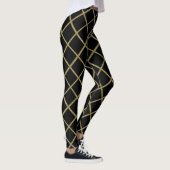 Jede Farbe mit Gold Glitzer Grid Tasche Leggings (Rechts)