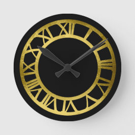 Jede Farbe mit Gold Leaf Look römische Zahlen Wanduhr