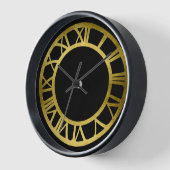 Jede Farbe mit Gold Leaf Look römische Zahlen Wanduhr (Winkel)