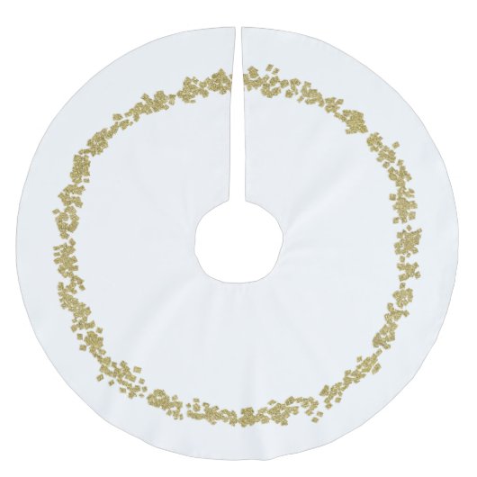 Jede Farbe mit goldenen Glittermustern Polyester Weihnachtsbaumdecke (Vorderseite)