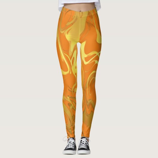 Jede Farbe mit goldener Marmorierung Leggings (Vorderseite)