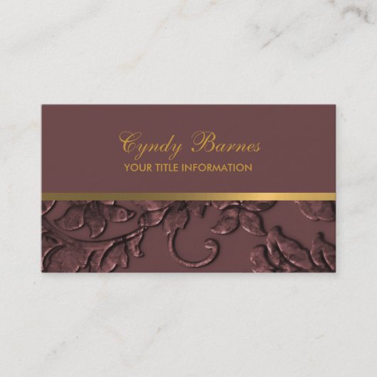 Jede Farbe mit Raisin Damask Business Card Visitenkarte (Vorderseite)