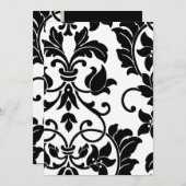 Jede Farbe mit schwarzem Damast Bat Mitzvah Einladung (Vorne/Hinten)