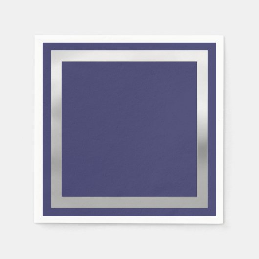 Jede Farbe mit "Silber"-Grenze Serviette (Vorderseite)