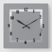 Jede Farbe mit Silbergrenze Quadratische Wanduhr (Vorderseite)
