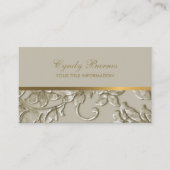 Jede Farbe mit Tan Damask Business Card Visitenkarte (Vorderseite)
