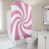 Jede Farbe mit weißem Pfefferminzspieß, wirbelndes Duschvorhang (Beispiel)