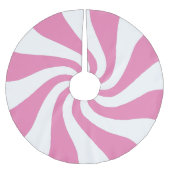 Jede Farbe mit weißem Pfefferminzspieß, wirbelndes Polyester Weihnachtsbaumdecke (Vorderseite)