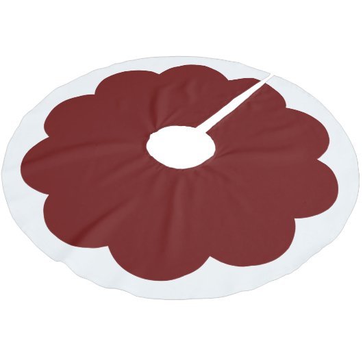 Jede Farbe mit weißem ScalloEdge Polyester Weihnachtsbaumdecke (Schrägansicht)