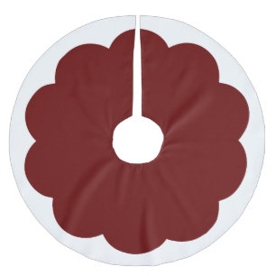 Jede Farbe mit weißem ScalloEdge Polyester Weihnachtsbaumdecke