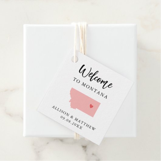Jede Farbe Montana Hochzeitungs-Begrüßungstasche Geschenkanhänger (Beispiel)