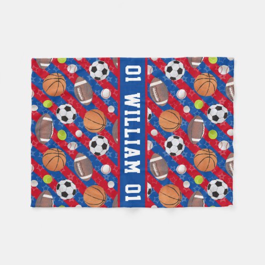 Jede Farbe - Multiball-Sport Fleecedecke (Vorderseite (Horizontal))