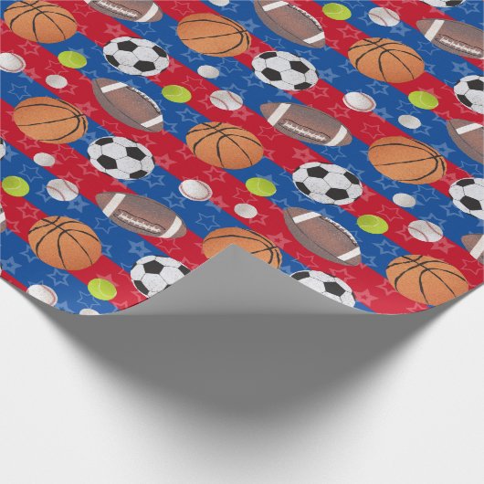 Jede Farbe - Multiball-Sport Geschenkpapier (Ecke)
