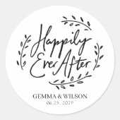 JEDE FARBE nach Personalisierter Hochzeit Runder Aufkleber (Vorderseite)