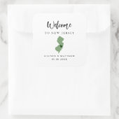 Jede Farbe New Jersey-Hochzeitungs-Begrüßungstasch Quadratischer Aufkleber (Tasche)