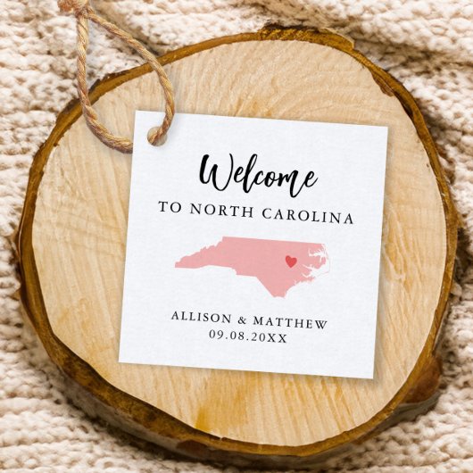 Jede Farbe North Carolina Hochzeitungs-Begrüßungst Geschenkanhänger