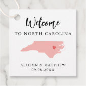 Jede Farbe North Carolina Hochzeitungs-Begrüßungst Geschenkanhänger (Vorderseite)