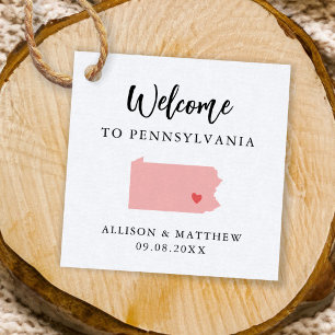 Jede Farbe Pennsylvania Wedding Welcome Bag Geschenkanhänger