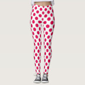 Jede Farbe Polka Punkte auf Weiß Leggings (Vorderseite)