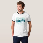 Jede Farbe | Retro Wavy Senior Abschluss T-Shirt (Vorne ganz)