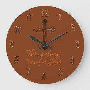 Jede Farbe Rostkreuz Jesus ist immer die Antwort Große Wanduhr