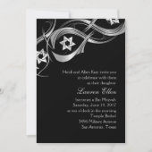 Jede Farbe Silver Star Swak Bat Mitzvah Einladung (Vorderseite)