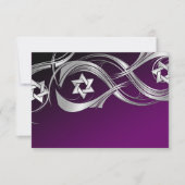 Jede Farbe Silver Star Swak Bat Mitzvah UAWG RSVP Karte (Vorderseite)