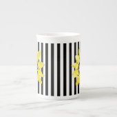 JEDE FARBE! STRIPE Skull Sonnenblumen Tea Cup Porzellantasse (Vorderseite)