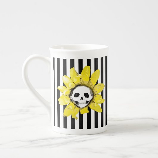 JEDE FARBE! STRIPE Skull Sonnenblumen Tea Cup Porzellantasse (Links)