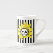 JEDE FARBE! STRIPE Skull Sonnenblumen Tea Cup Porzellantasse (Rechts)