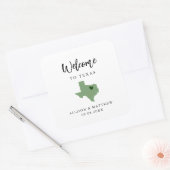 Jede Farbe Texas Hochzeitungs-Begrüßungstasche Quadratischer Aufkleber (Umschlag)