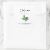 Jede Farbe Texas Hochzeitungs-Begrüßungstasche Quadratischer Aufkleber (Tasche)