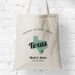 Jede Farbe Texas Karte Hochzeitungs-Begrüßungsbeut Tragetasche<br><div class="desc">Hochzeitswochenende Begrüßungsgeschenk-Tasche für Gäste aus der Stadt zu Ihrer Hochzeit, mit Bild von Texas. Sie können die Farben für jeden Teil dieses Designs bearbeiten und das Herz an den Ort Ihrer Hochzeit bringen. Klicken Sie zum Ändern der Farben auf Personalisieren und dann auf "Bearbeiten mit dem Entwurfstool". Wählen Sie das...</div>
