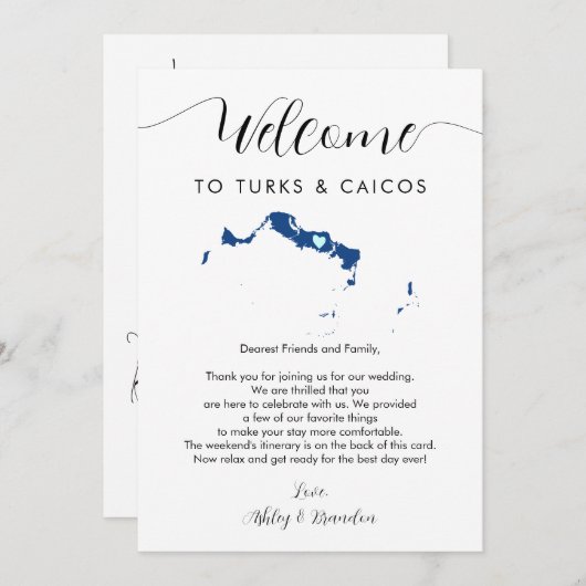 Jede Farbe Turk & Caicos Hochzeit Begrüßungsreise (Vorne/Hinten)