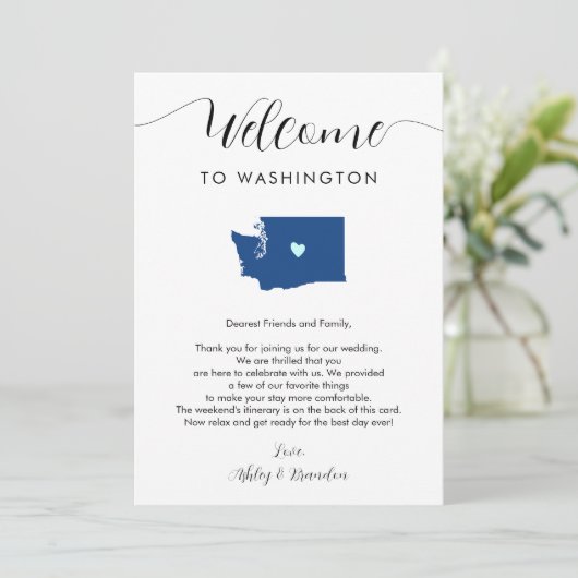 Jede Farbe Washington Wedding Willkommensreise (Stehend Vorderseite)