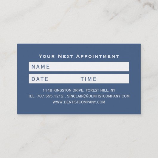 Jede Farbe Zahnbürste, Zahnarztberuf Visitenkarte (Rückseite)