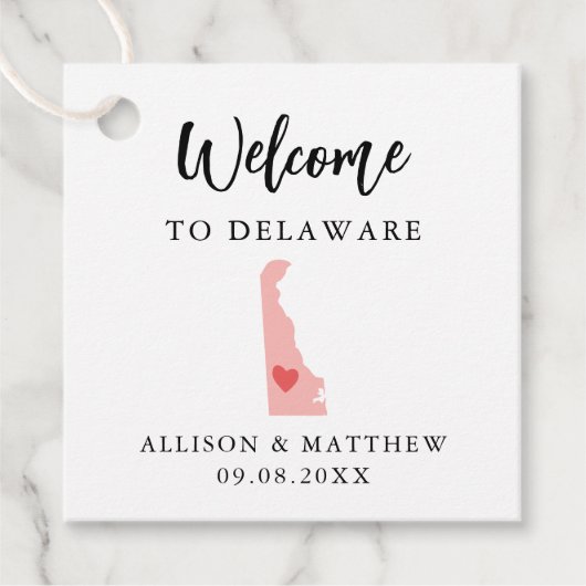 Jede farbenfrohe Begrüßungstasche Geschenkanhänger (Vorderseite)