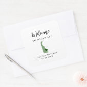 Jede farbenfrohe Begrüßungstasche oder -box Quadratischer Aufkleber (Umschlag)