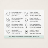 Jede farbenprächtige, dermale Botox-Aftercare-Kart (Rückseite)