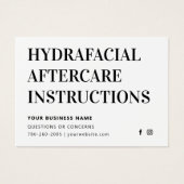Jede farbige einfache HydraFacial Aftercare Advice (Vorderseite)