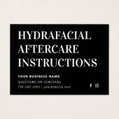 Jede farbige einfache HydraFacial Aftercare Advice (Vorderseite)