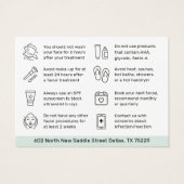 Jede farbige HydraFacial Aftercare Instructions Ca (Rückseite)