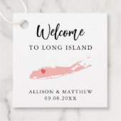 Jede farbige Long Island Wedding Willkommenstasche Geschenkanhänger (Vorderseite)