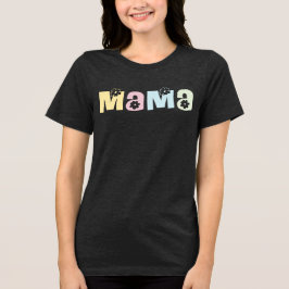 Jede farbige Niedliche Retro-Mama Tri-Blend Shirt