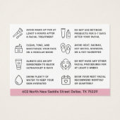 Jede farbrosa Anleitung zur Gesichtsbehandlung (Rückseite)