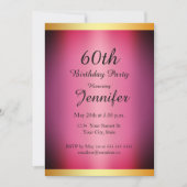 Jede Geburtstagspartei rosa Gold Einladung (Vorderseite)