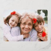 JEDE Geburtstagsparty 2 Foto Elegantes Schwarzes u Folieneinladung (Rückseite)