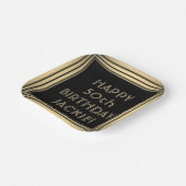 JEDE Geburtstagsparty Elegantes klassisches Schwar Pappteller (Gewinkelt)